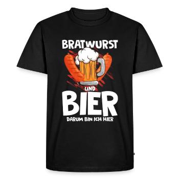 Bratwurst as a gift - Men's Premium Organic T-Shirt - black - Front - Nico (187cm)