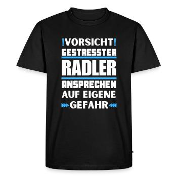 Ne parlez pas aux cyclistes stressés ! - T-shirt Premium bio Homme - noir - Devant - Nico (187cm)