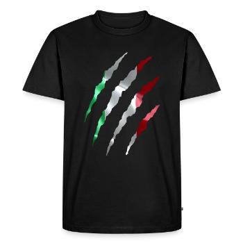 Italia Italy Italian Flag Italian Flag - Men's Premium Organic T-Shirt - black - Front - Nico (187cm)