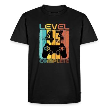 43 years - 43rd birthday Level 43 Complete Design - Men's Premium Organic T-Shirt - black - Front - Nico (187cm)