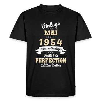 70th Anniversary - Vintage - May 1954 - Men's Premium Organic T-Shirt - black - Front - Nico (187cm)