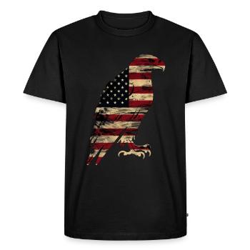 Drapeau américain Eagle Silhouette American Heritage 2 - T-shirt Premium bio Homme - noir - Devant - Nico (187cm)