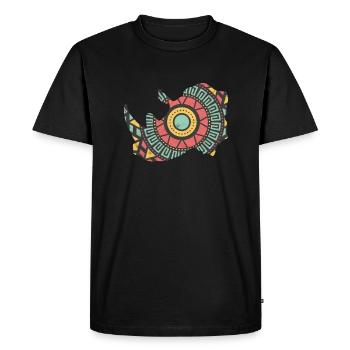 Silhouette Africa gift rhino rhino pattern - Men's Premium Organic T-Shirt - black - Front - Nico (187cm)