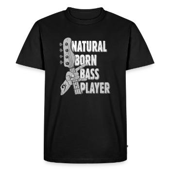 Natural Born Bass Player Gift pour bassiste - T-shirt Premium bio Homme - noir - Devant - Nico (187cm)