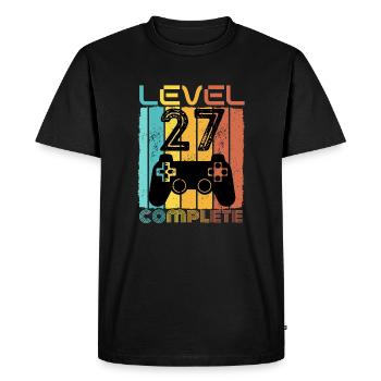 27 years - 27th birthday Level 27 Complete Design - Men's Premium Organic T-Shirt - black - Front - Nico (187cm)