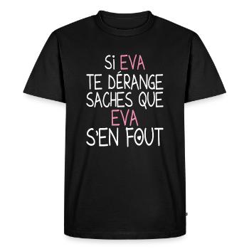 Drôle Cadeau Humoristique pour Prénom Eva - T-shirt Premium bio Homme - noir - Devant - Nico (187cm)