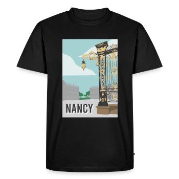 Nancy city - Men's Premium Organic T-Shirt - black - Front - Nico (187cm)