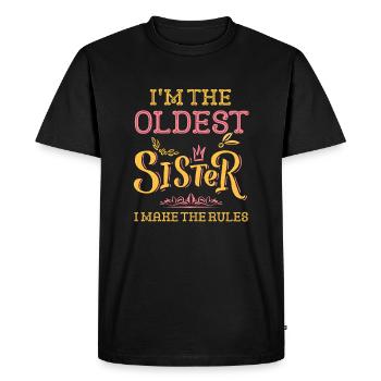 Je suis la sœur aînée que je fais les règles frères et sœurs - T-shirt Premium bio Homme - noir - Devant - Nico (187cm)