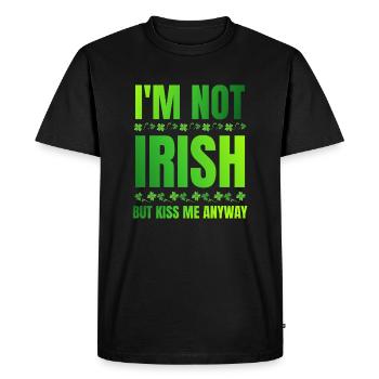 I'm Not Irish But Kiss Me Anyway St Patrick's Day - Men's Premium Organic T-Shirt - black - Front - Nico (187cm)