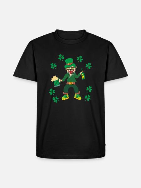 Funny leprechaun - Men's Premium Organic T-Shirt - black