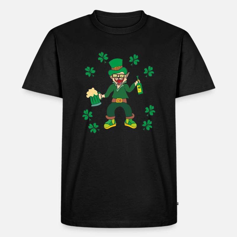 Fröhlicher Kobold - Männer Premium Bio T-Shirt - Schwarz