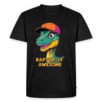Raptor avec casquette - Raptor-ly Awesome - T-shirt Premium bio Homme - noir - Devant - Nico (187cm)