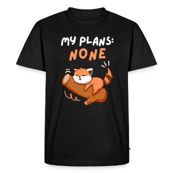 My Plans None. No Weekend Plans. Cute Red Panda. - Men's Premium Organic T-Shirt - black - Front - Nico (187cm)