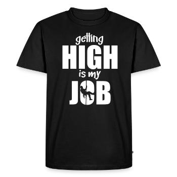 Me défoncer est mon travail - T-shirt Premium bio Homme - noir - Devant - Nico (187cm)