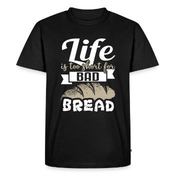 La vie est trop courte pour un mauvais pain - Bakery Bakery - T-shirt Premium bio Homme - noir - Devant - Nico (187cm)