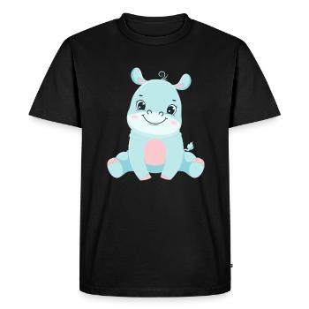 Hippo Famille Mère Bébé T-Shirt - T-shirt Premium bio Homme - noir - Devant - Nico (187cm)
