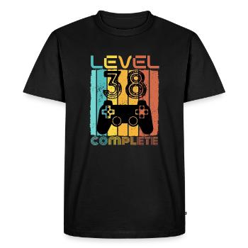 38 ans - 38e anniversaire Niveau 38 Design complet - T-shirt Premium bio Homme - noir - Devant - Nico (187cm)