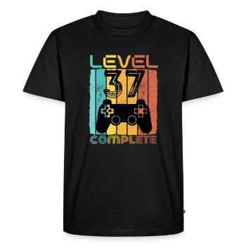 37 years - 37th birthday Level 37 Complete Design - Men's Premium Organic T-Shirt - black - Front - Nico (187cm)