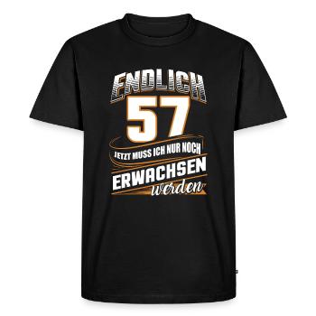 57 Jahre Geburtstag Geburtstag Erwachsenen - Männer Premium Bio T-Shirt - Schwarz - Vorne - Nico (187cm)
