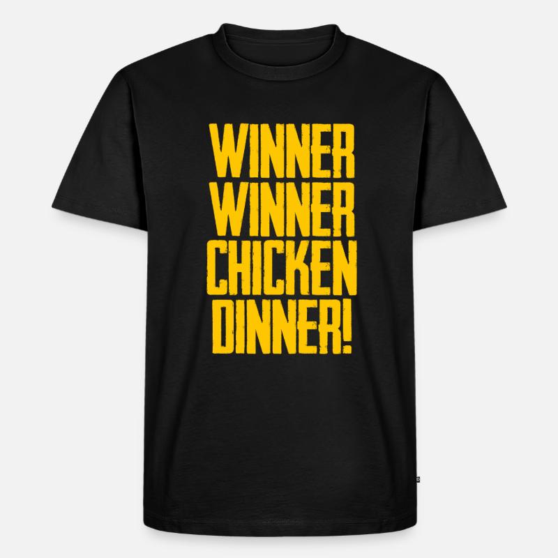 Gewinner Winner Chicken Dinner - Männer Premium Bio T-Shirt - Schwarz