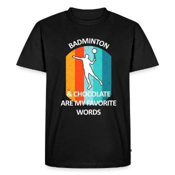 Badminton Badminton Badminton Player Chocolate - Men's Premium Organic T-Shirt - black - Front - Nico (187cm)