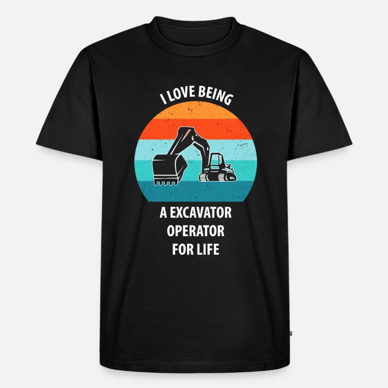 Bagger Baggerfahrer Baggerwagen - Männer Premium Bio T-Shirt - Schwarz
