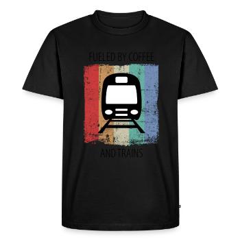 Train Railway Railroad Worker Trains Train Driver - Men's Premium Organic T-Shirt - black - Front - Nico (187cm)