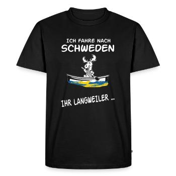Langweiler Schweden - Männer Premium Bio T-Shirt - Schwarz - Vorne - Nico (187cm)