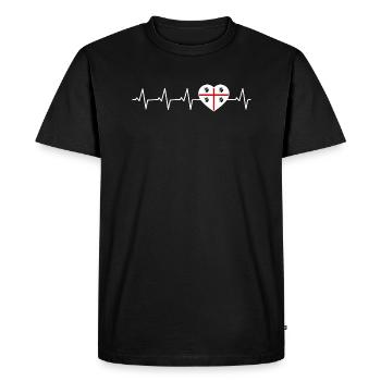 Sardaigne ekg coeur - T-shirt Premium bio Homme - noir - Devant - Nico (187cm)