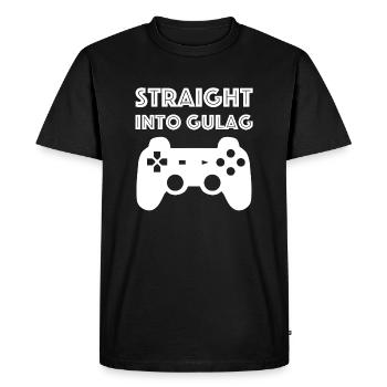 Directly into the Gulag | Gamer, controller, free game - Men's Premium Organic T-Shirt - black - Front - Nico (187cm)