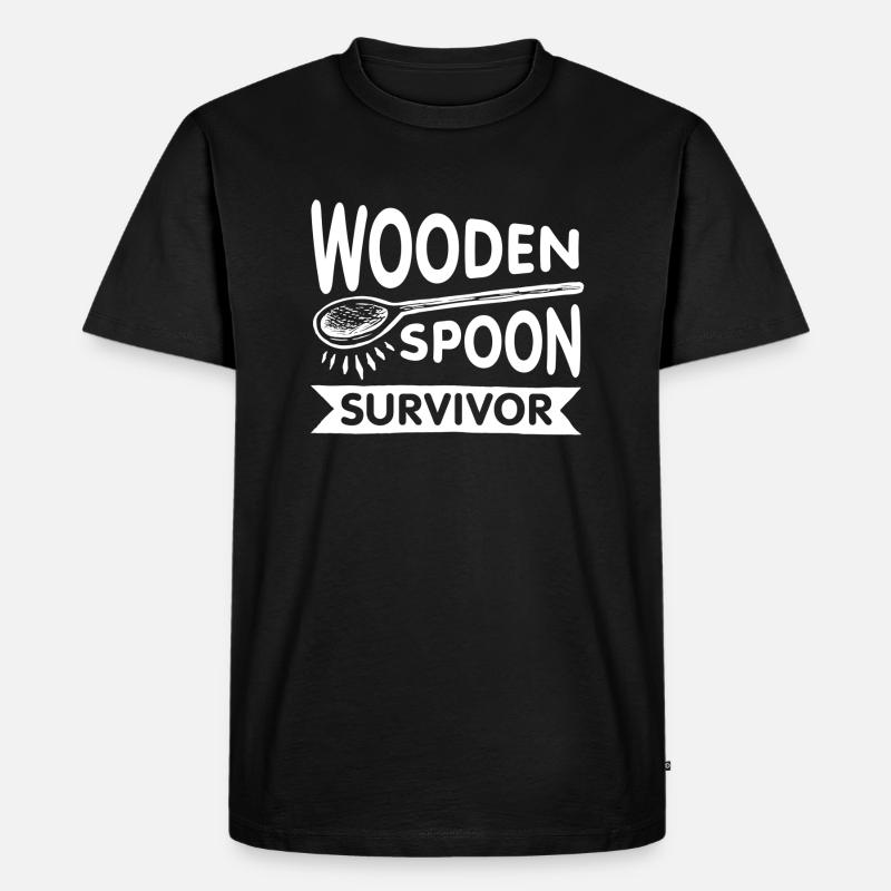 Überlebender des Holzlöffels - Männer Premium Bio T-Shirt - Schwarz