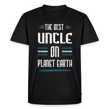 Best Uncle Saying - Men's Premium Organic T-Shirt - black - Front - Nico (187cm)