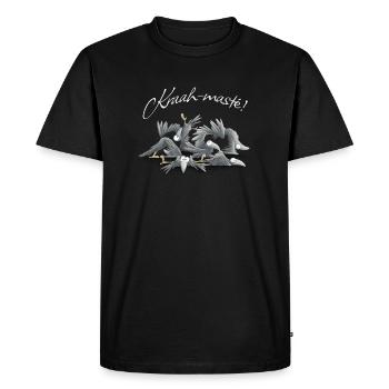 Kraah-masté! Yoga Vibes Crows Meditation Ravens - Men's Premium Organic T-Shirt - black - Front - Nico (187cm)