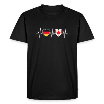 Deutschland Kanada Germany Canada Geschenk 1124 - Männer Premium Bio T-Shirt - Schwarz - Vorne - Nico (187cm)