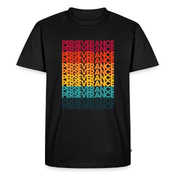 Perseverence retro 01 - Men's Premium Organic T-Shirt - black - Front - Nico (187cm)