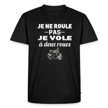 Homme Moto Motard Maillot motarde manche courte - T-shirt Premium bio Homme - noir - Devant - Nico (187cm)
