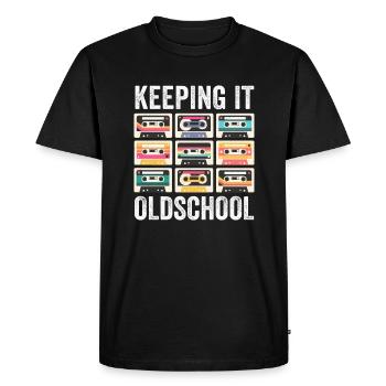 80s 90s Cassette Mixtape Retro Funny - T-shirt Premium bio Homme - noir - Devant - Nico (187cm)