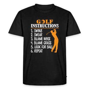 Instructions de golf pour golfeur - T-shirt Premium bio Homme - noir - Devant - Nico (187cm)