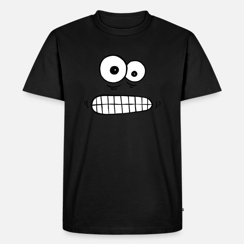 besorgte Augen - Männer Premium Bio T-Shirt - Schwarz