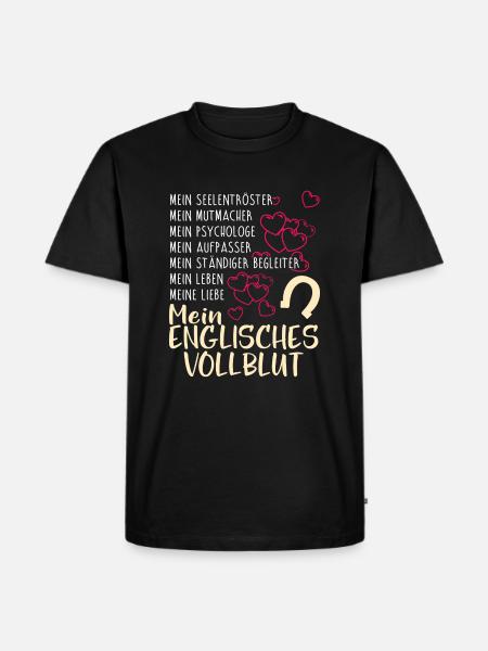ENGLISCHES-VOLLBLUT- mein - Männer Premium Bio T-Shirt - Schwarz