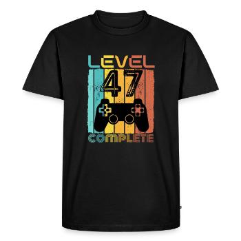 47 ans - 47e anniversaire Niveau 47 Conception complète - T-shirt Premium bio Homme - noir - Devant - Nico (187cm)