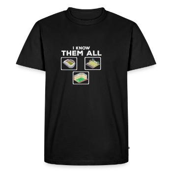 I KNOW THEMJe vous connais tous Les Groundhopping Stadio - T-shirt Premium bio Homme - noir - Devant - Nico (187cm)