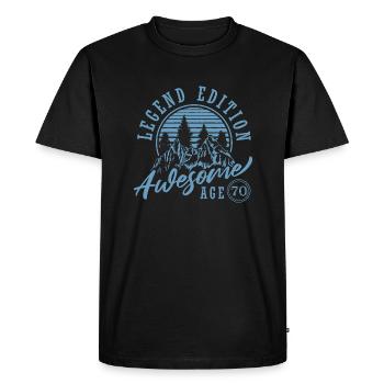 70th birthday - Men's Premium Organic T-Shirt - black - Front - Nico (187cm)