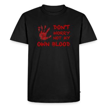 Pas mon propre sang | Main, Halloween - T-shirt Premium bio Homme - noir - Devant - Nico (187cm)