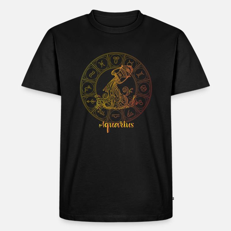Wassermann Sternzeichen - Männer Premium Bio T-Shirt - Schwarz