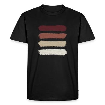 Vintage Retro Stripes "White Sunset" - Men's Premium Organic T-Shirt - black - Front - Nico (187cm)