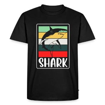 Grand requin blanc Animal marin animal - T-shirt Premium bio Homme - noir - Devant - Nico (187cm)