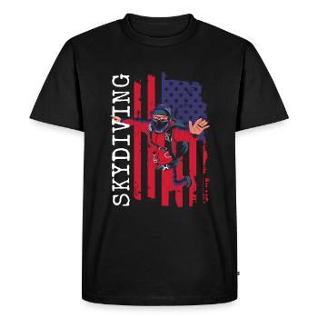 Paragliding Paragliding Hang Glider Jump - Men's Premium Organic T-Shirt - black - Front - Nico (187cm)