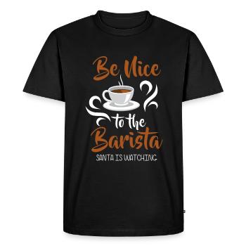 Espresso Cappuccino Work - Men's Premium Organic T-Shirt - black - Front - Nico (187cm)