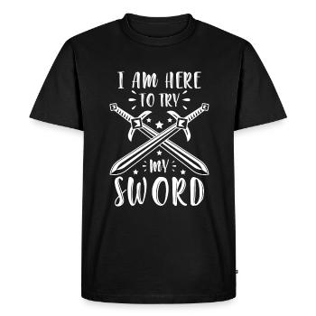 Sword Samurai Geek Duel - T-shirt Premium bio Homme - noir - Devant - Nico (187cm)